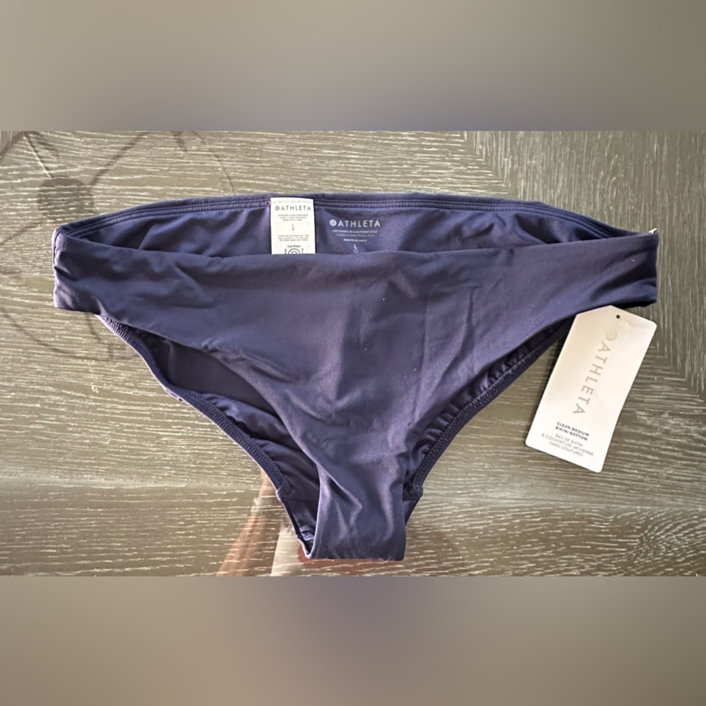 Athleta Bikini Bottoms Navy Blue Size Large